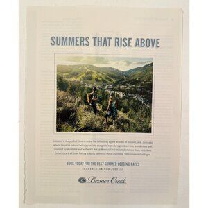 Beaver Creek Colorado Couple Hiking Rocky Mountains Advertisement Print Ad